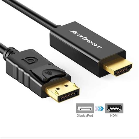 DisplayPort To HDMI 6 Feet Cable Anbear Gold Plated Display Port To