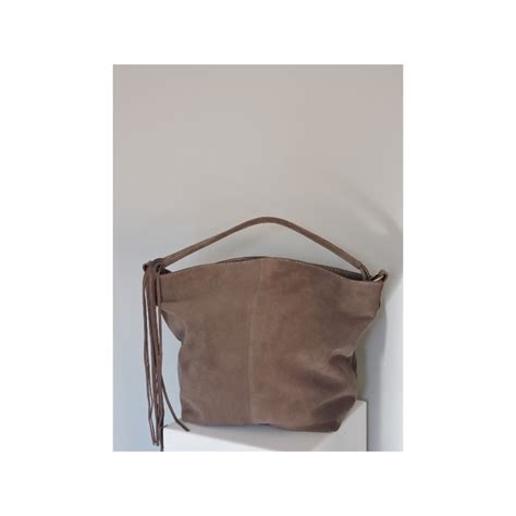 Sac Seau En Cuir Taupe Madame Framboise