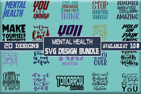 Mental Health Svg Design Bundle Graphic By Design Mammoth · Creative Fabrica