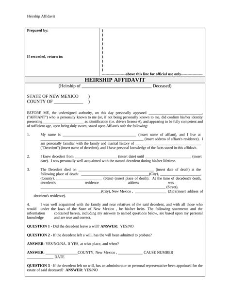 Nm Affidavit Doc Template Pdffiller