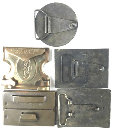 Lot 5 Vintage Brass Coca Cola Erotic Nude Belt Buckles