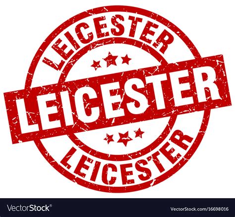 Leicester Red Round Grunge Stamp Royalty Free Vector Image