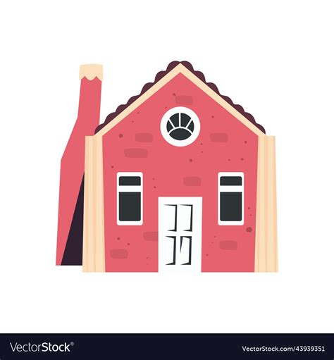 Flat red house Royalty Free Vector Image - VectorStock