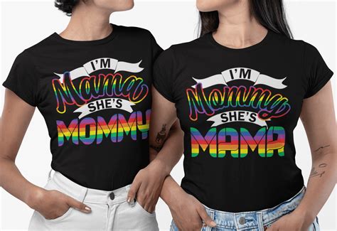 Lesbian Couple Tshirts I M Mommy She S Mama T Shirt Lesbian Couple Matching Shirt Cubebik