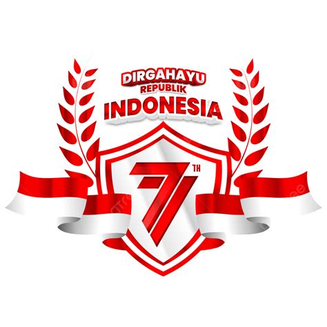 Logo Of 77th Independence Day Indonesia Dirgahayu Republik With Ribbon