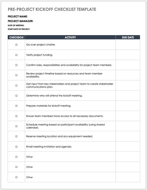 Free Project Kickoff Templates | Smartsheet