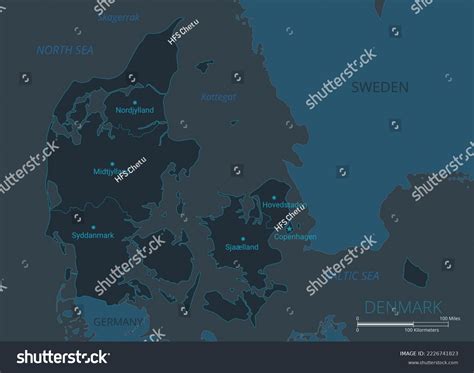 Denmark Map High Detailed Map Denmark Stock Vector (Royalty Free ...