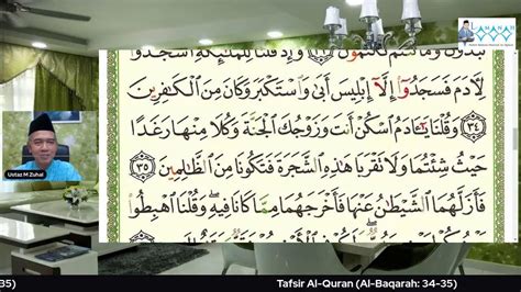 Tafsir Al Quran Al Baqarah 34 35 YouTube