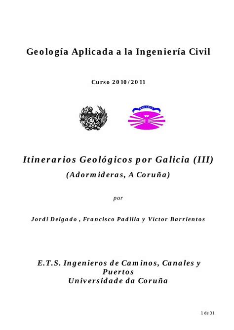 Pdf Geolog A Aplicada A La Ingenier A Civil Caminos Udc Escaminos