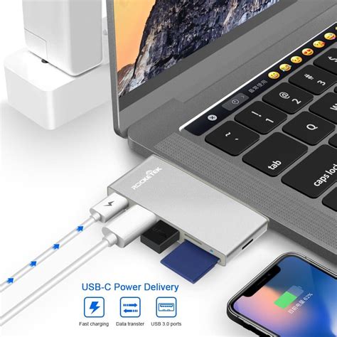 Rocketek อะแดปเตอร์ฮับ Usb Type C 3 0 ตัวแยกอินเทอร์เฟซพลังงานสำหรับ Macbook Pro Pc แล็ปท็อป