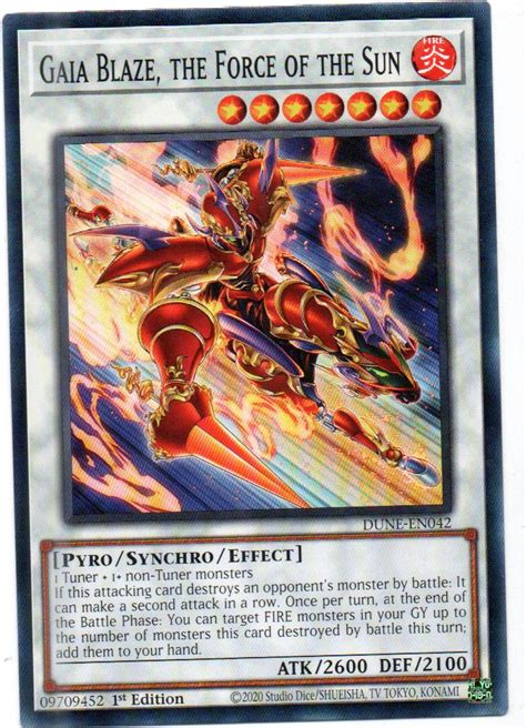 Gaia Blaze, the Force of the Sun carta yugi DUNE-EN042 Co...