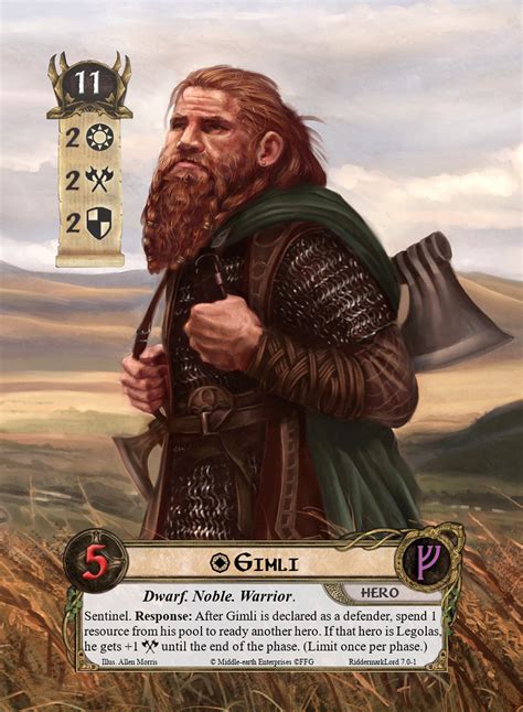 LOTR LCG Alt Art Hero Gimli Leadership By Allen Morris Flickr