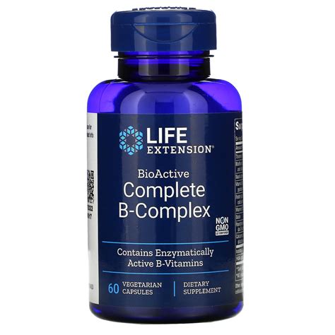 Life Extension BioActive Complete B-Complex 60 Veg Capsules ...