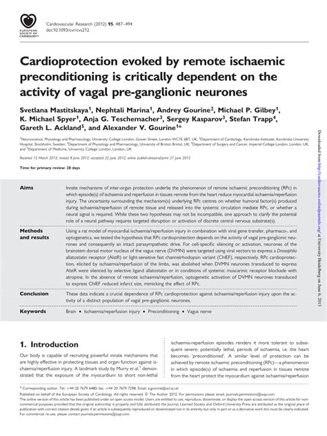 PDF Cardioprotection Evoked By Remote Ischaemic Preconditioning Is