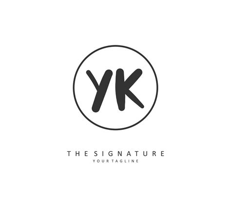 Y K Yk Initial Letter Handwriting And Signature Logo A Concept Handwriting Initial Logo With