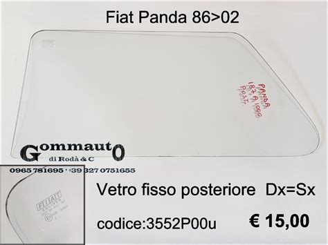 Fiat Panda 86 02 Vetro Fisso Posteriore Dx Sx Chiaro Gommauto Di Roda