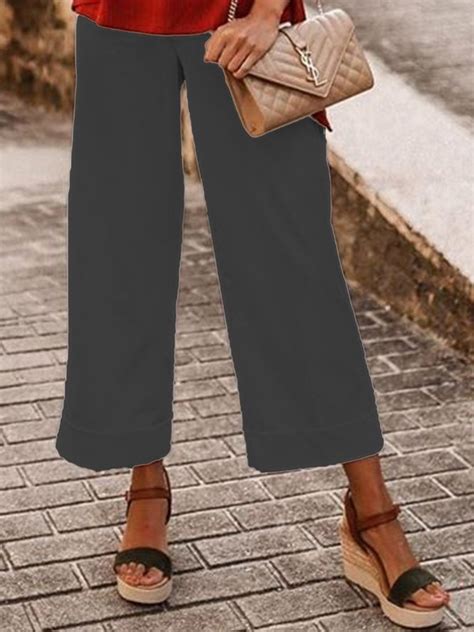 Casual Plain Pants Noracora