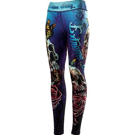 Legginsy Do Mma Damskie Extreme Hobby Skull Szybkoschn Ce Niebieskie