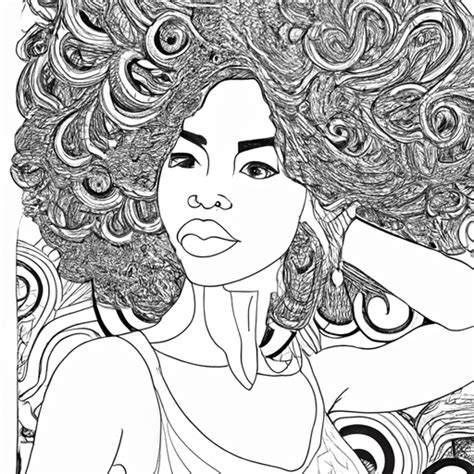 Hermosa Mujer Afroamericana Para Colorear Creative Fabrica