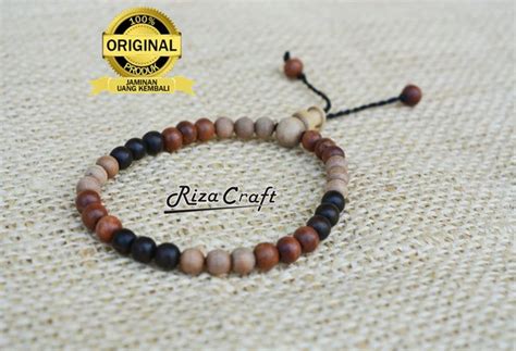 Jual Gelang Tasbih Kombinasi Kayu Stigi Dewandaru Kalimasada Asli