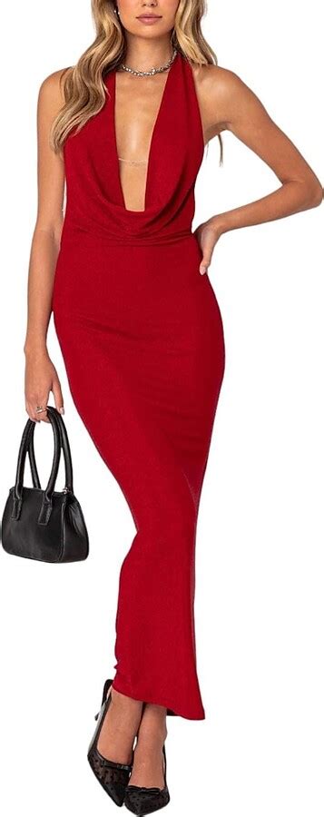 Female Edikted Cowl Neck Open Back Maxi Dress ShopStyle