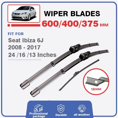 X Front Rear Wiper Blades For Seat Ibiza J Hatchback