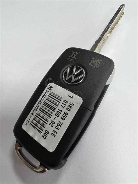 VOLKSWAGEN 3 BUTTON REMOTE FLIP KEY FOB GOLF POLO ETC TESTED 5K0 837