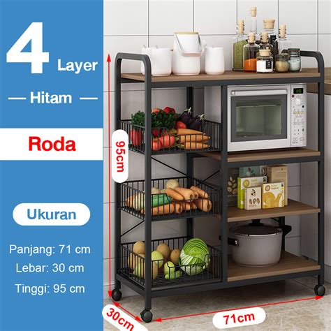 Rak Oven Microwave Rak Dapur Susun Minimalis Rak Bumbu Kitchen Rack Rak