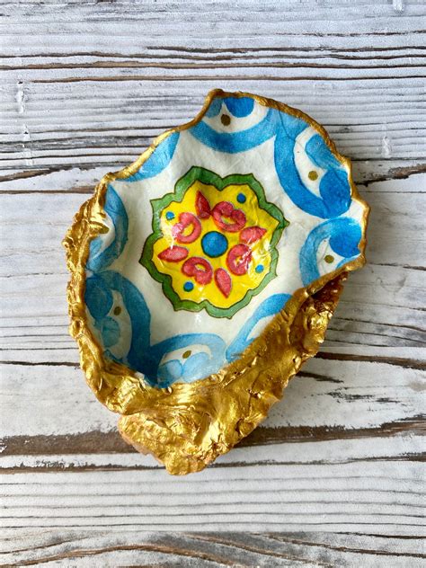 Oyster Shell Trinket Dish Talavera Tile Etsy De