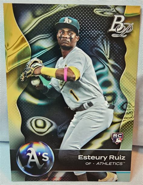 2023 Bowman Platinum Esteury Ruiz 91 RC Oakland Athletics Rookie Card