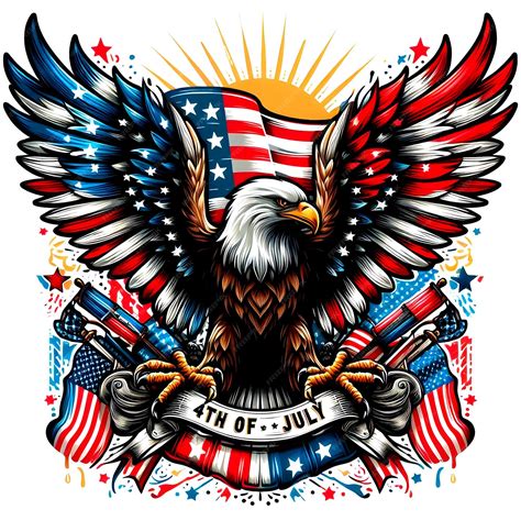 Eagle with USA Flag logo design | Premium AI-generated vector