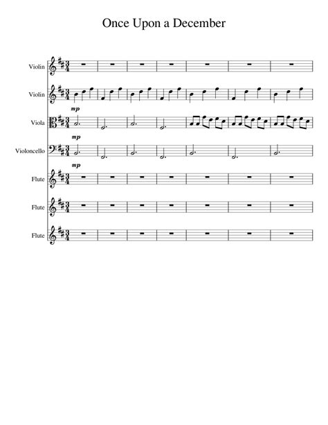 Once Upon A December Sheet Music For Flute Violin Viola Mixed Ensemble