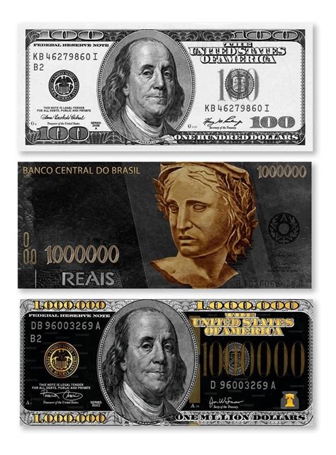 Um Milhao De Dolares Em Reais - Quadro De 1 Milhão De Reais, Euro E Dólares Kit Escritório ...