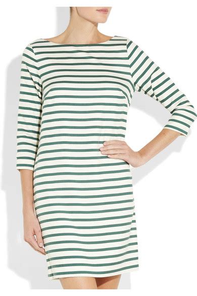 J Crew Striped Silk Shift Dress Net A Porter Com