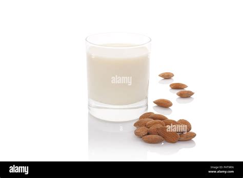 Almond milk isolated Stock Photo - Alamy