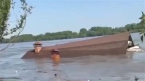 Ukraine war: House roof floats down Dnipro river after collapse of major dam in Kherson region ...