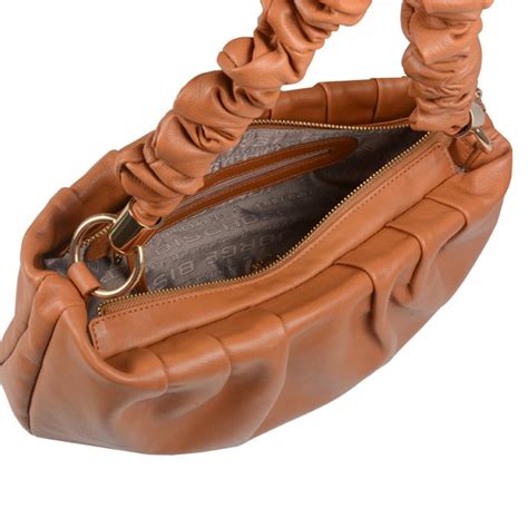 Bolsa De Ombro Couro Napa Pecan V22 Jorge Bischoff Sapatos Bolsas E