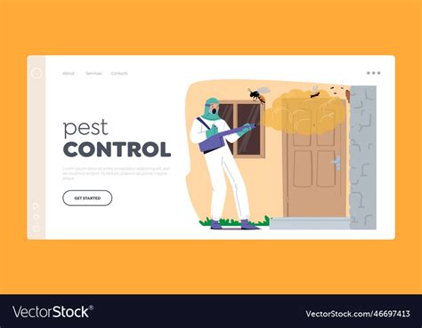 Pest Control Landing Page Template Service Vector Image