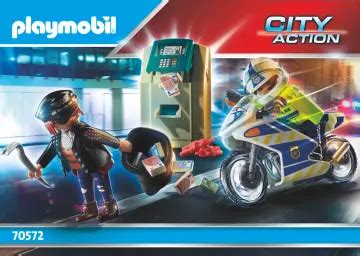 Abapri Playmobil 70572 Moto de Policía persecución del ladrón de