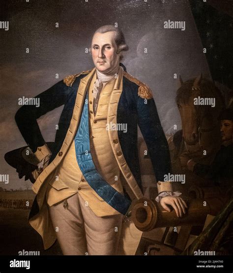 Painting of George Washington to commemorate the victory of the Battle ...