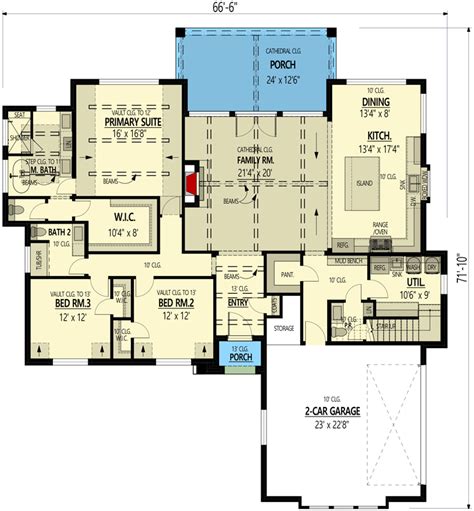 Bed French Country House Plan With Two Story Great Room Sq Ft