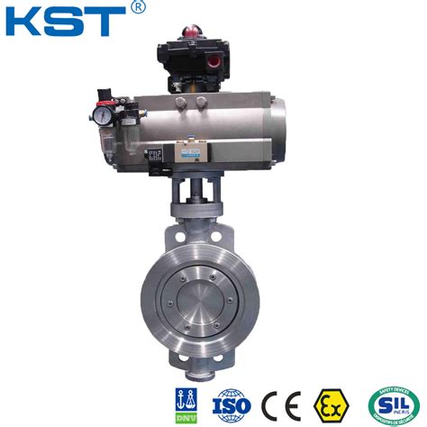 Three Eccentric Butterfly Valve With Pneumatic Actuator China