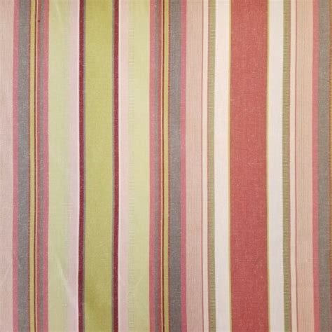 Striped Cotton Pink Green Fabric Livingstone Textiles