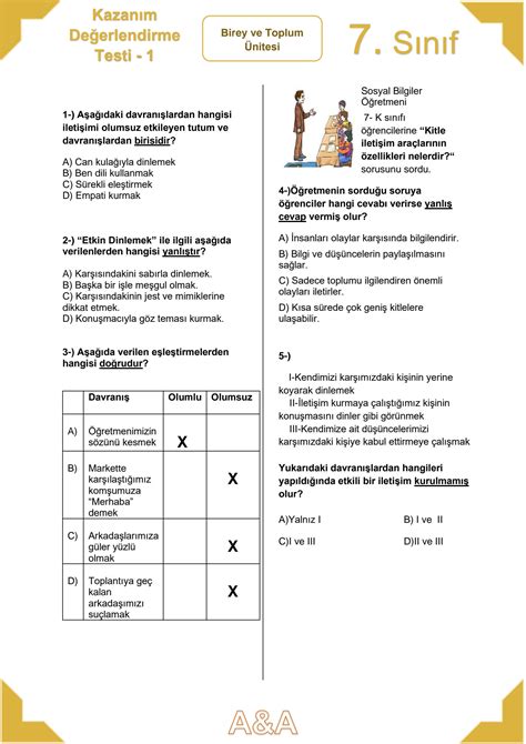 Solution Sinif Test Nite De Erlendirme Testi Studypool