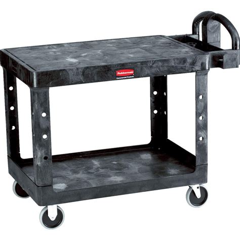 Rubbermaid Commercial Heavy Duty 2 Shelf Ergo Handle Utility Cart