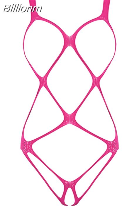 Billionm Size Lingerie Bodysuit Underwear Open Crotch Women Sleepwear Sexy Transparent Fetish