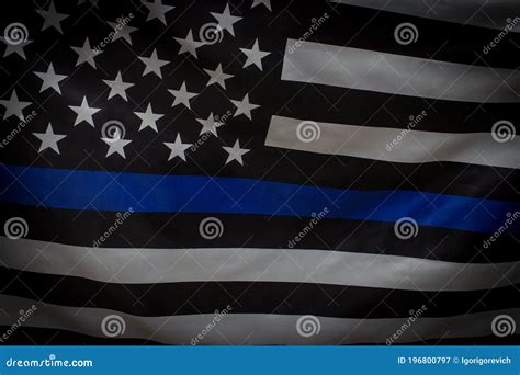 Police Thin Blue Line Flag stock image. Image of enforcement - 196800797