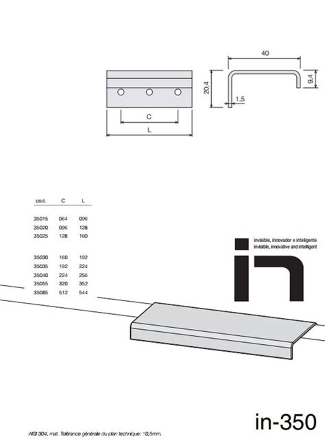 Poign E De Meuble Minimaliste Inox Mm Par Pi Ces Sequferm