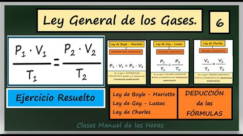 Ejercicio 6 Ley Combinada de los Gases Ecuación General de los Gases