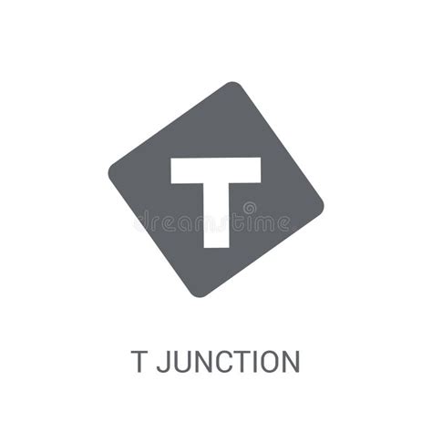 T Junction Sign Icon. Trendy T Junction Sign Logo Concept on White Background from Traffic Signs ...